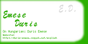 emese duris business card